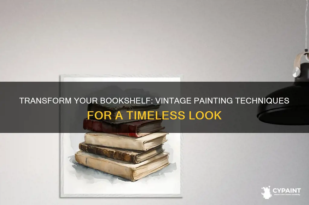 how to paint a bookshelf to look vintage