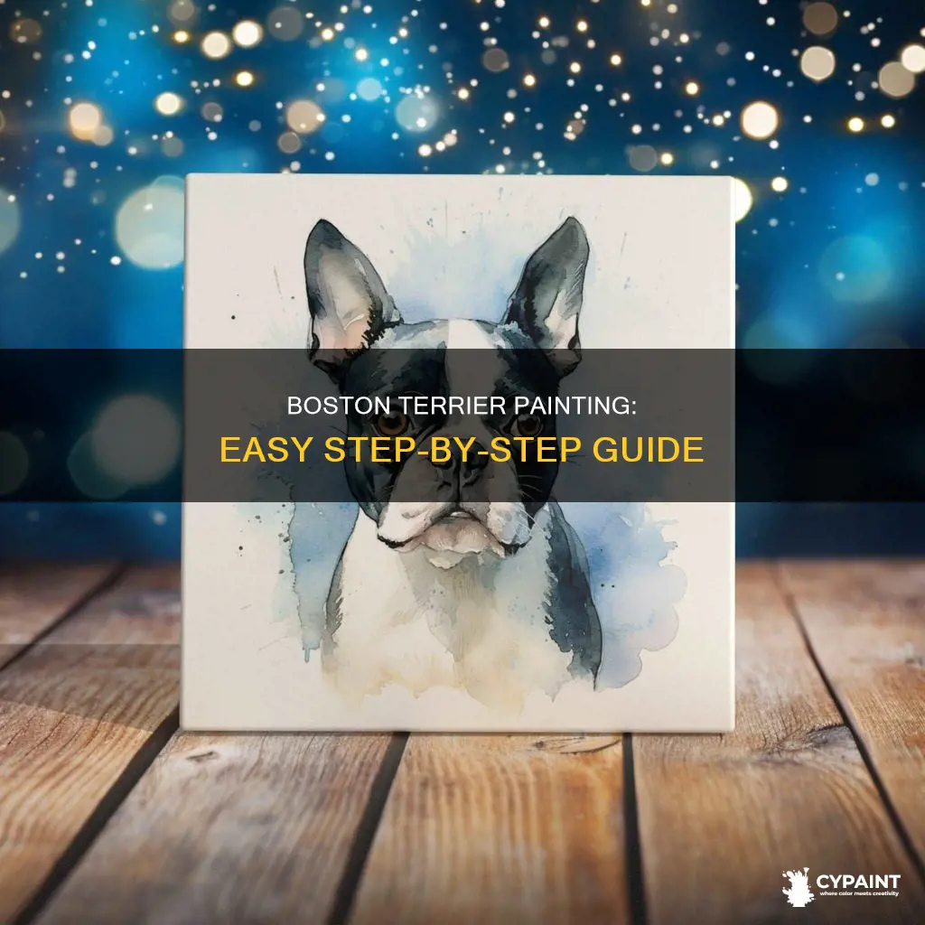 how to paint a boston terrier step by step