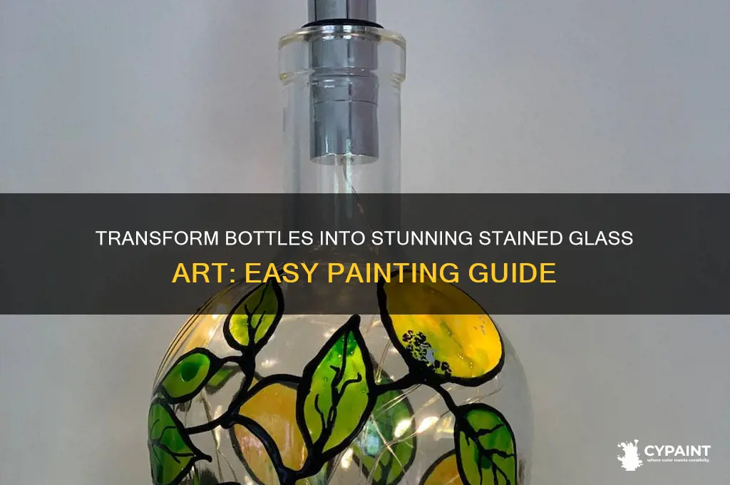 how to paint a bottle as stained glass