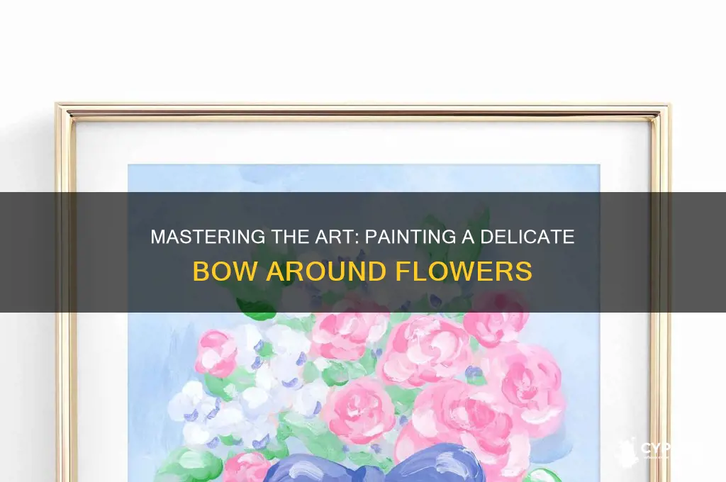 how to paint a bow around flowers