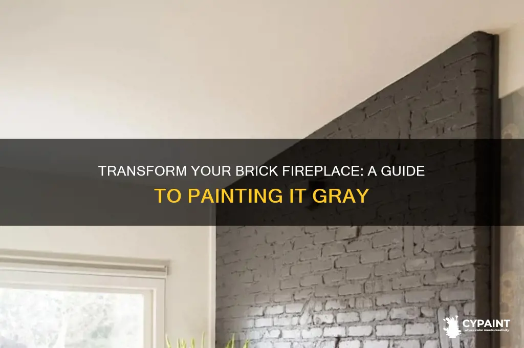 how to paint a brick fireplace gray