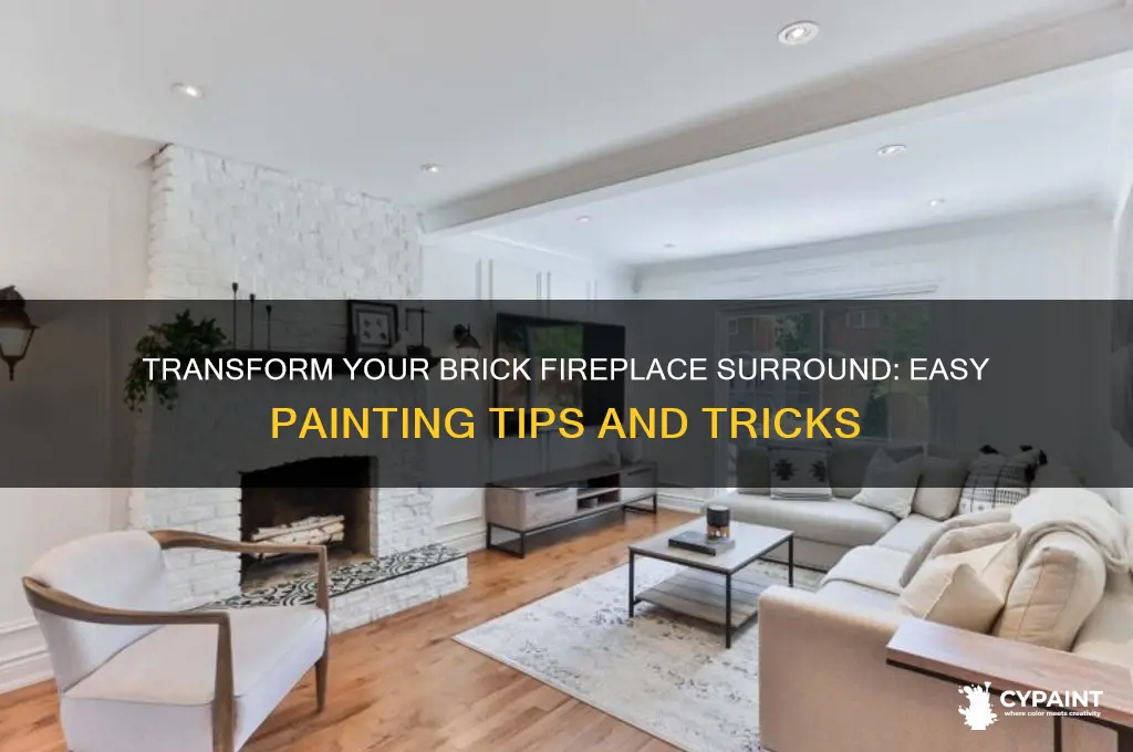 how to paint a brick fireplace surround