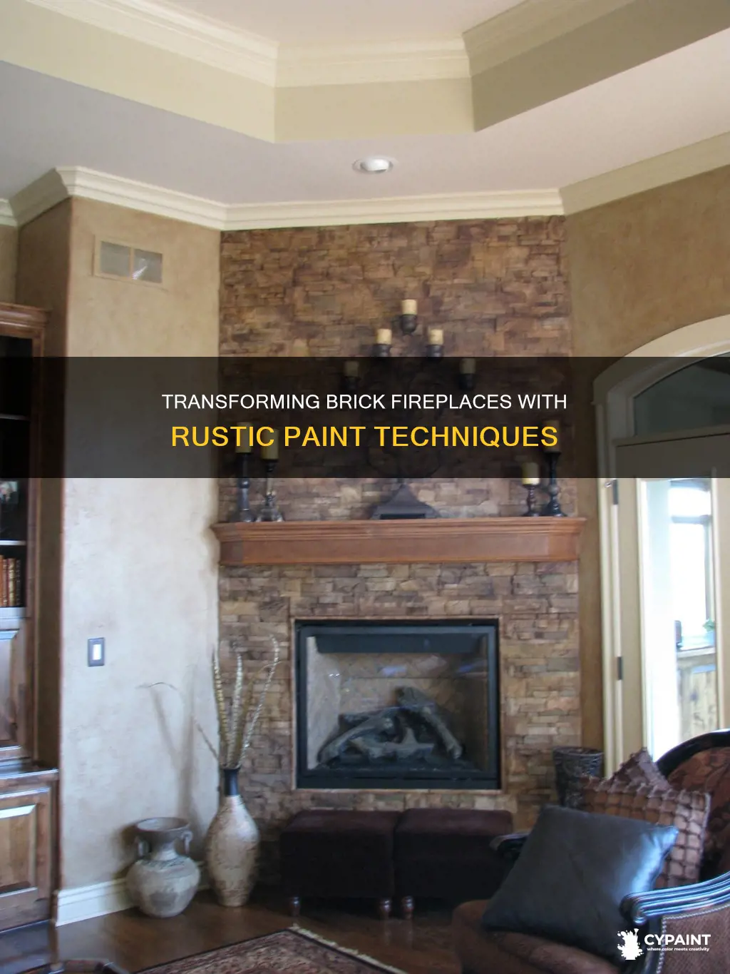 how to paint a brick fireplace to look rustic