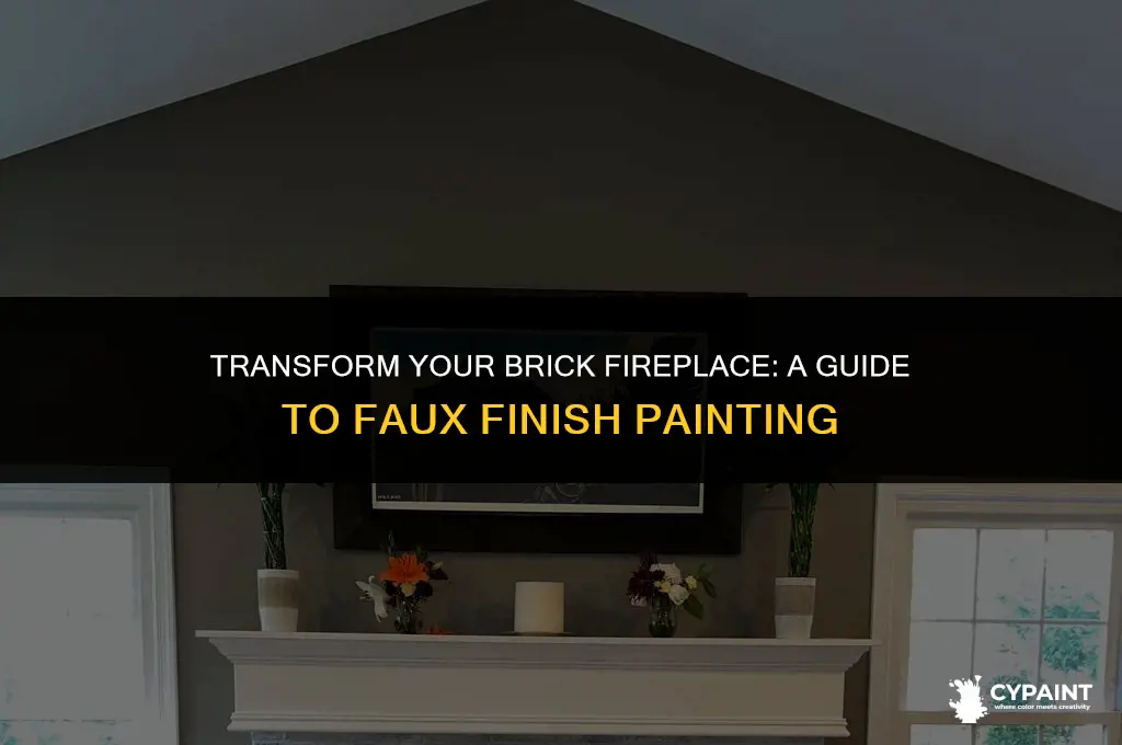 how to paint a brick fireplace with a faux finish