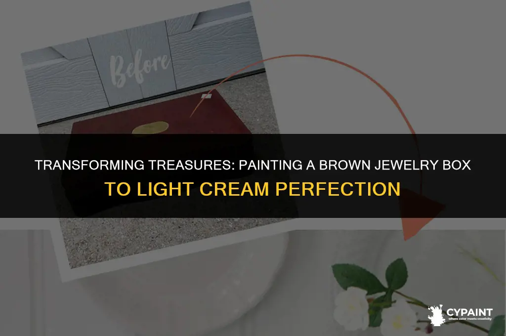how to paint a brown jewelry box to light cream