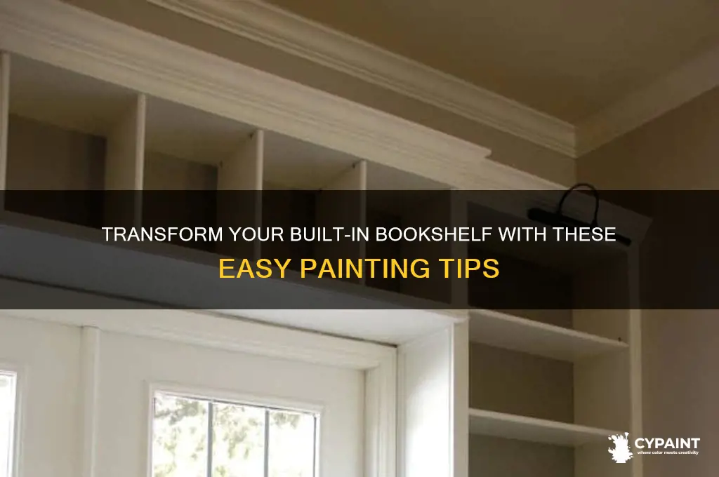 how to paint a built in book shelf