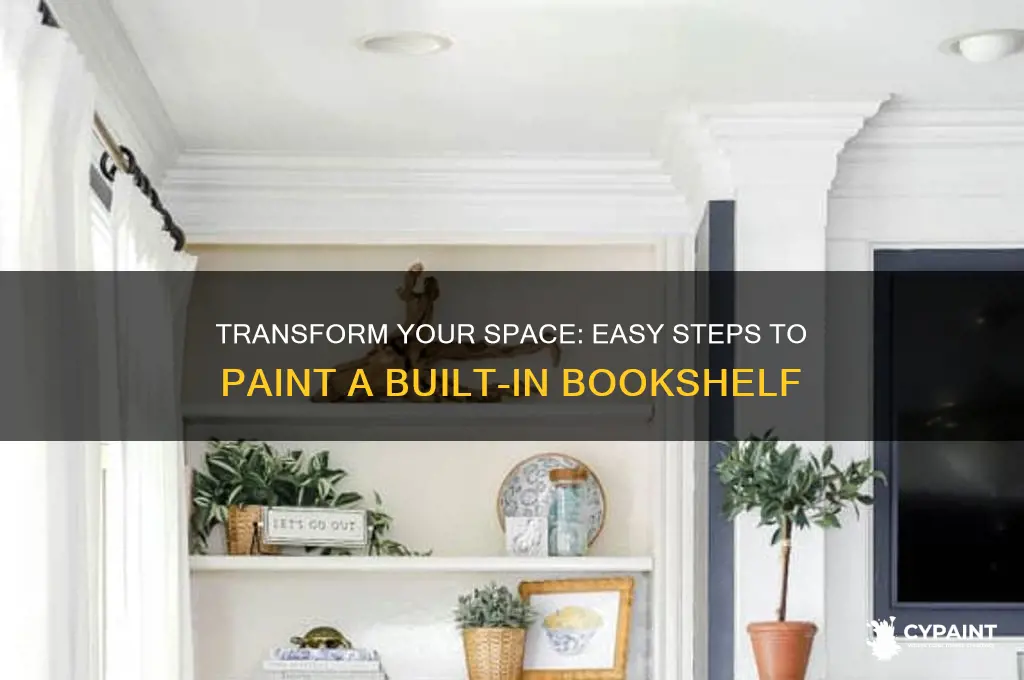 how to paint a built in bookshelf