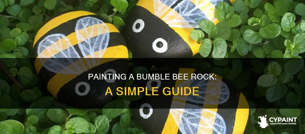 how to paint a bumble bee on a rock