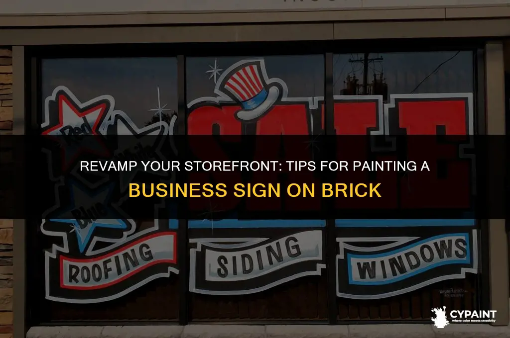 how to paint a business sign on a brick building