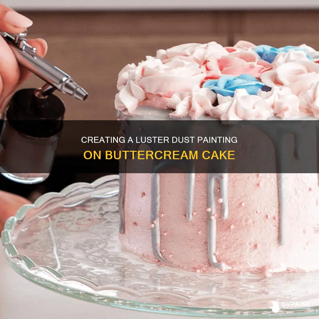 how to paint a buttercream cake with luster dust