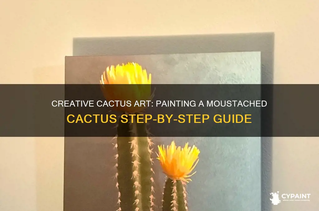 how to paint a cactus with a moustach
