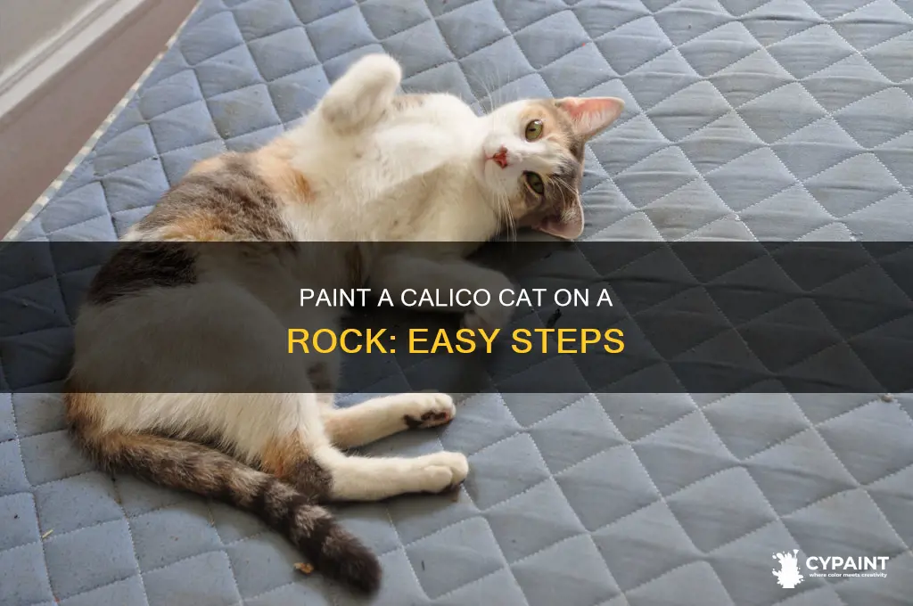 how to paint a calico cat on a rock