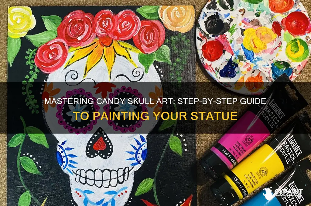 how to paint a candy skull statue