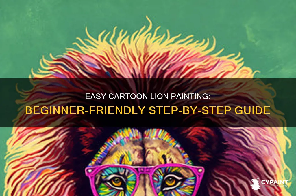 how to paint a cartoon lion for beginers