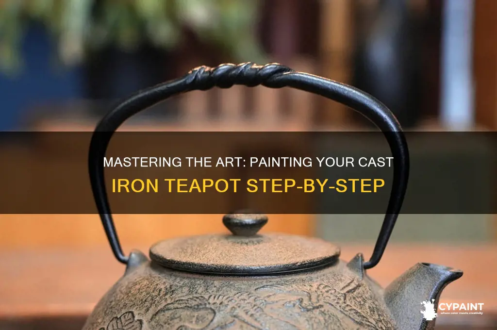 how to paint a cast iron teapot