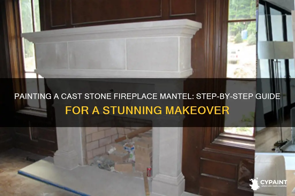 how to paint a cast stone fireplace mantel