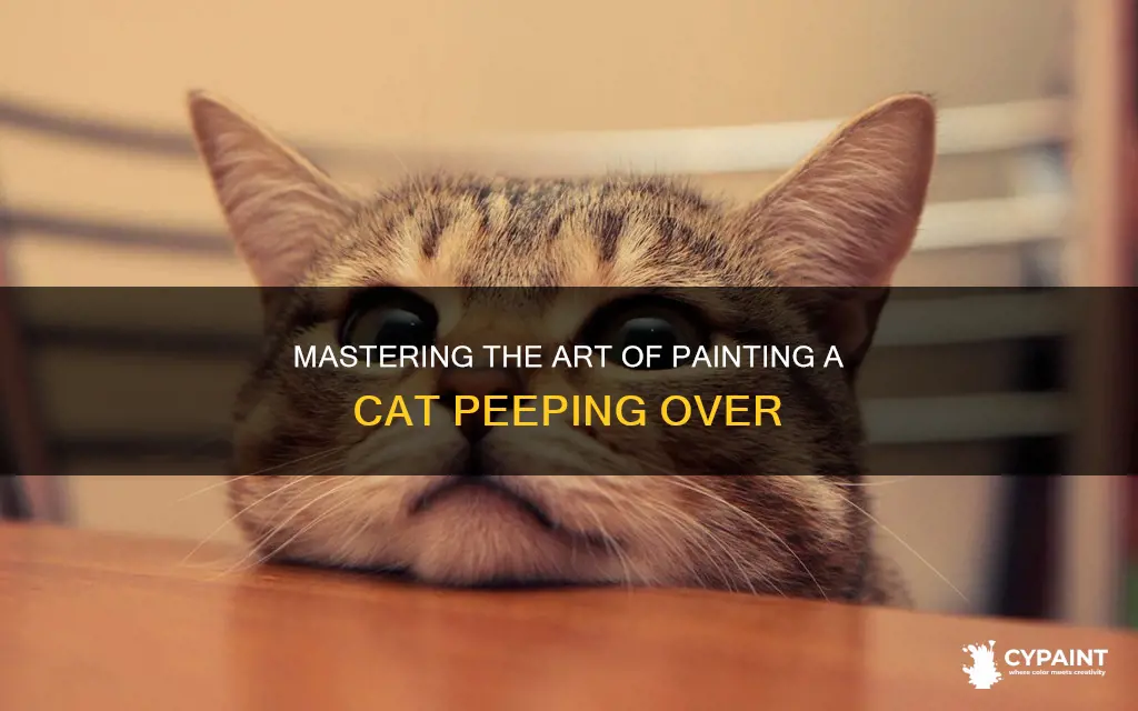 how to paint a cat peeping over a table