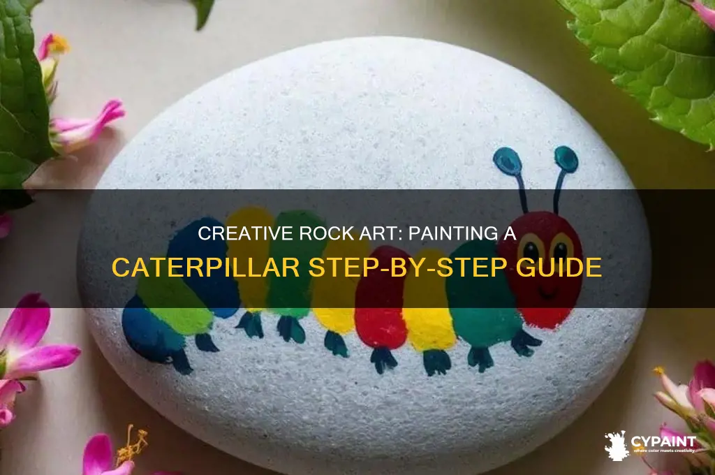 how to paint a caterpillar on a rock