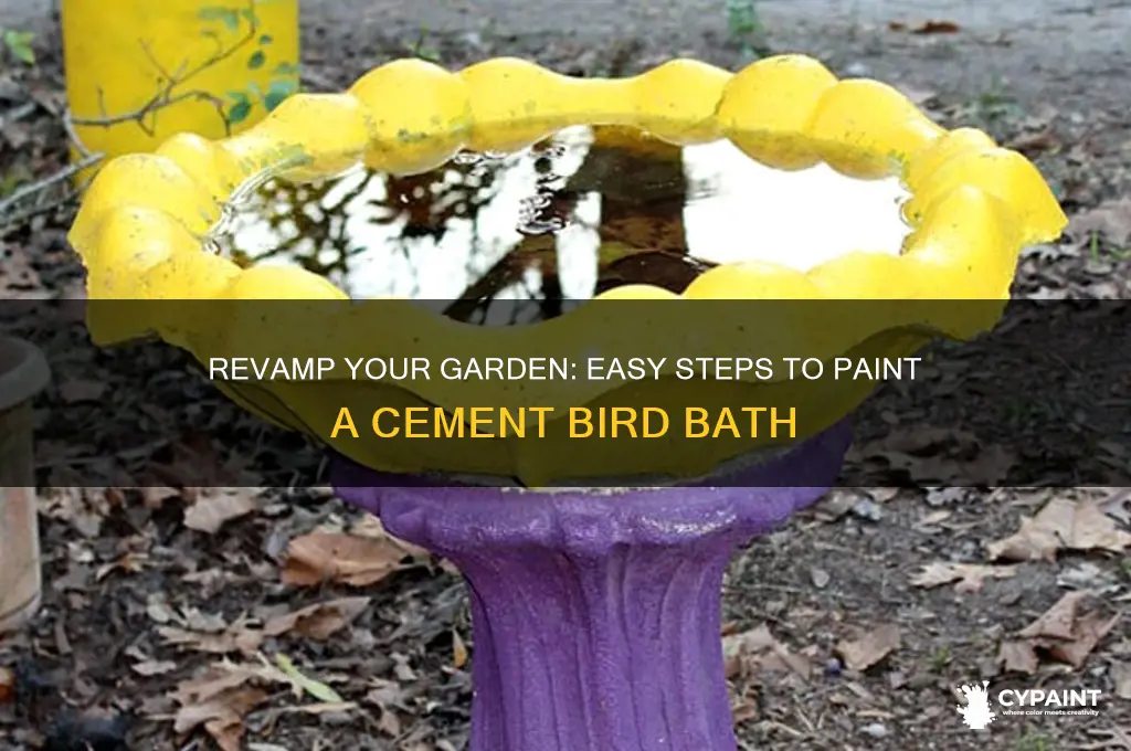 how to paint a cement bird bath