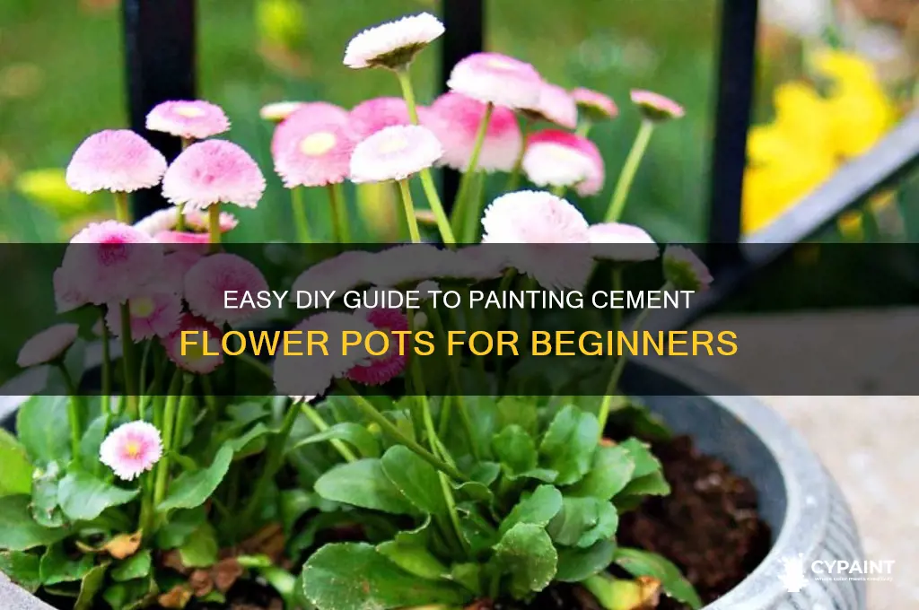 how to paint a cement flower pot