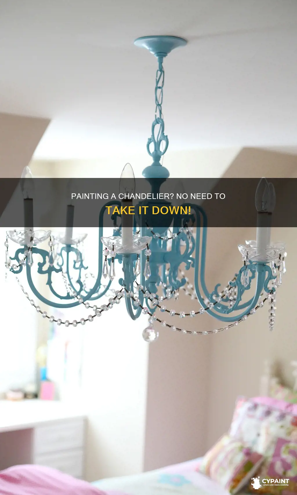 how to paint a chandelier without taking it down