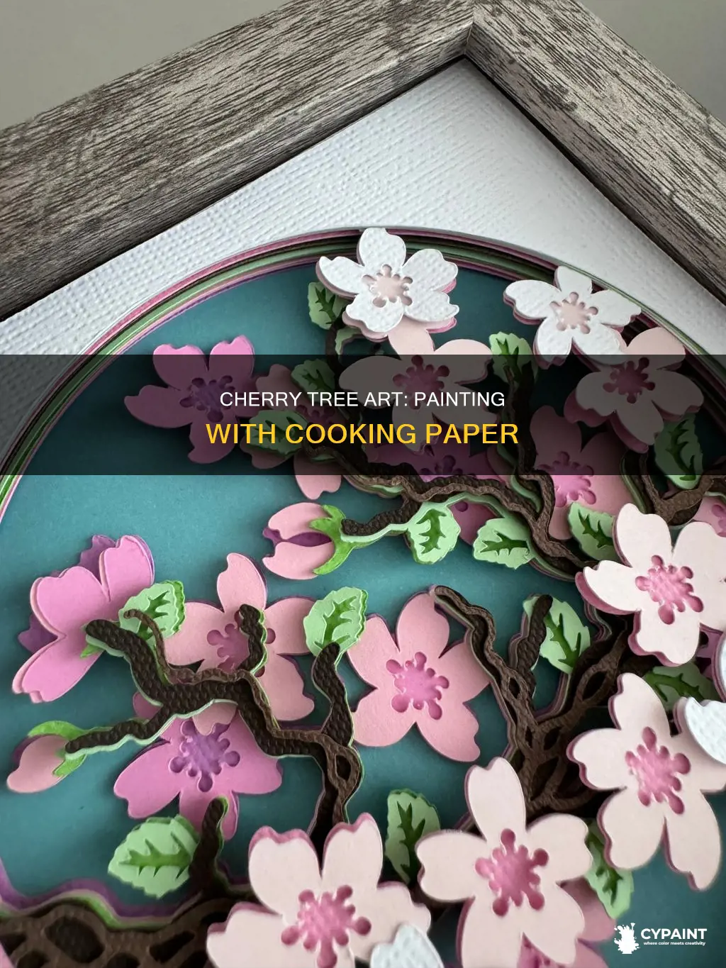 how to paint a cherry tree with cooking paper