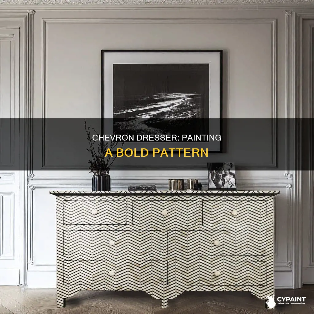 how to paint a chevron pattern on a dresser