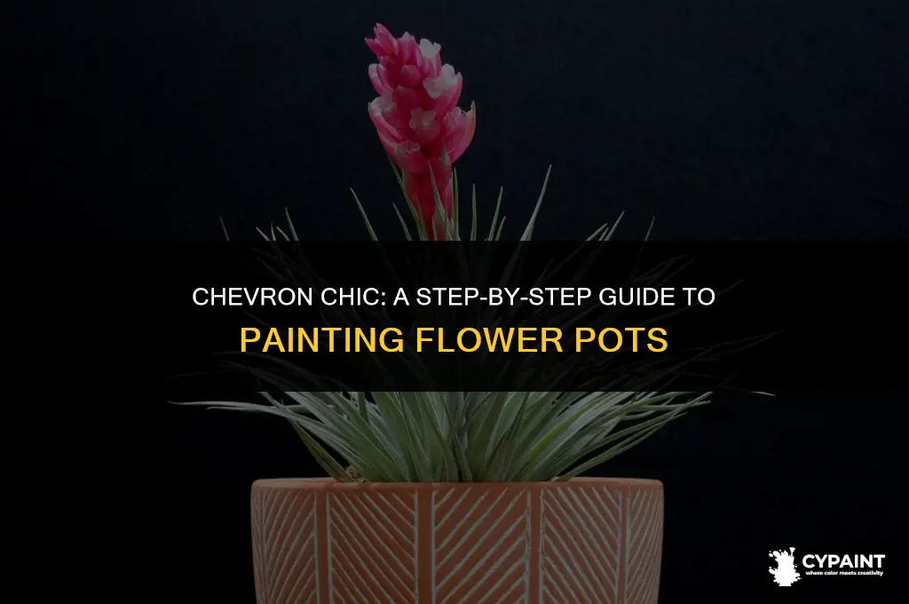how to paint a chevron pattern on a flower pot