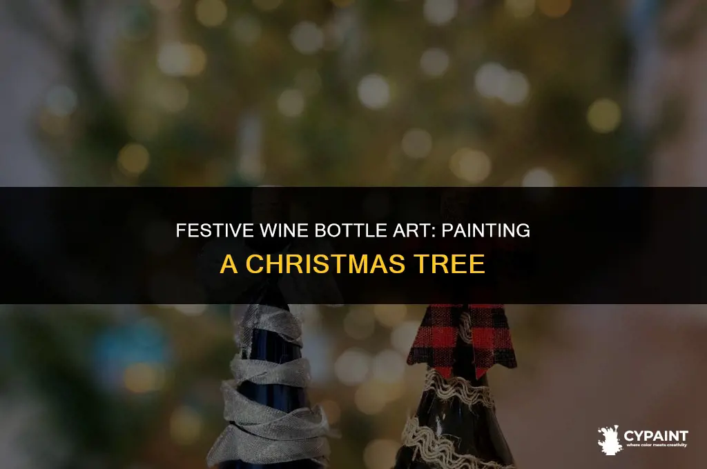how to paint a christmas tree on a wine bottle