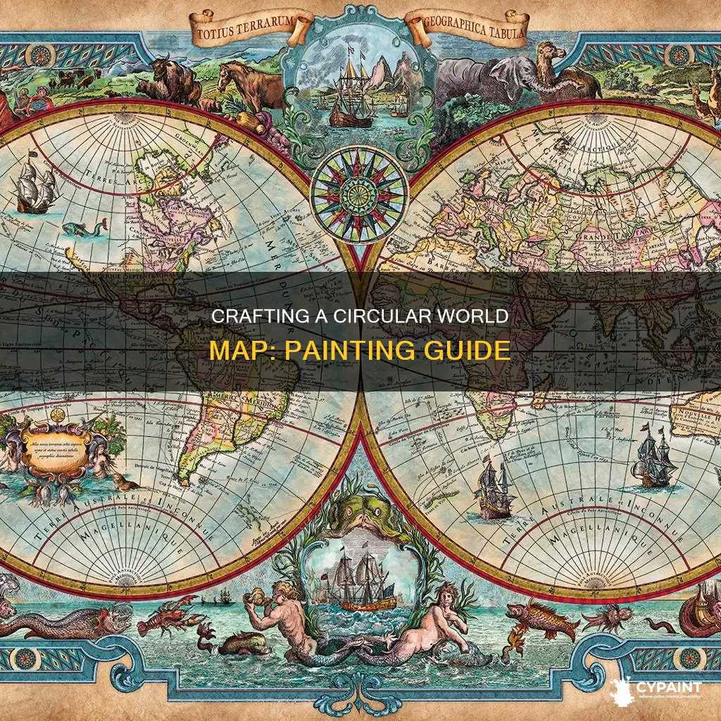 how to paint a circular map of the world
