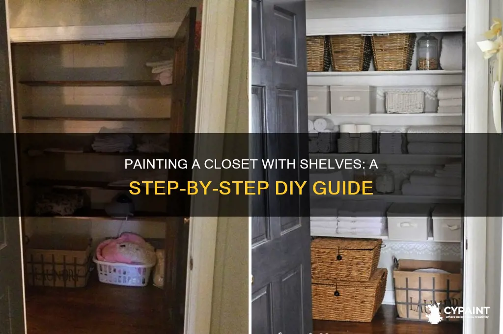 how to paint a closet with shelves