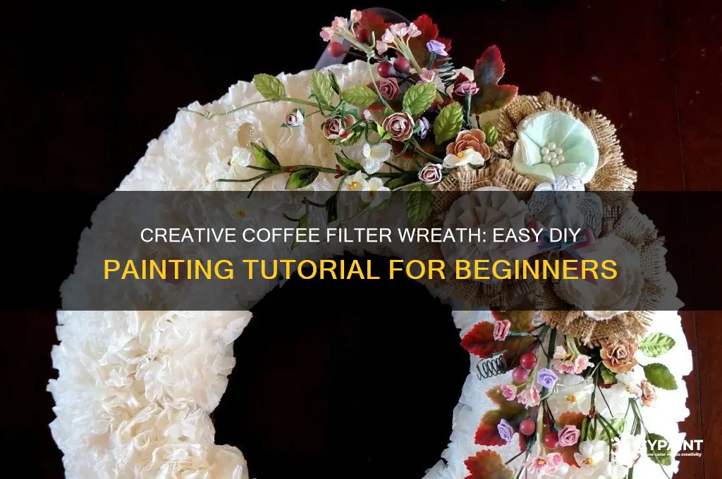 how to paint a coffee filter wreath