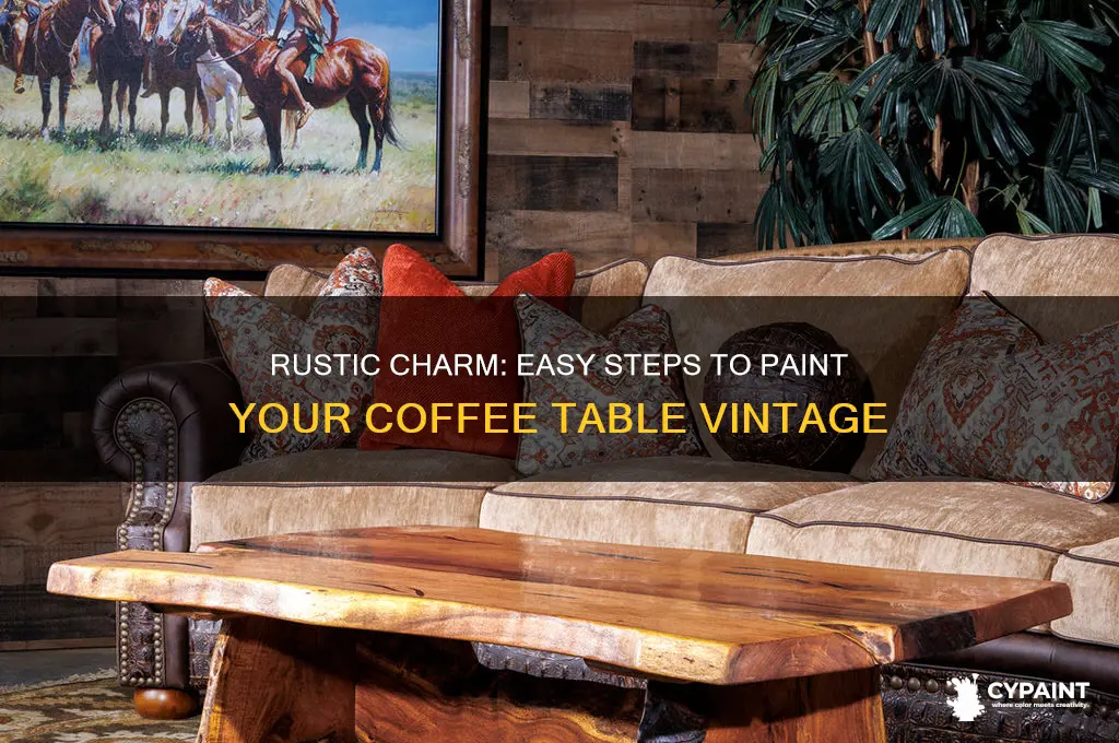 how to paint a coffee table rustic