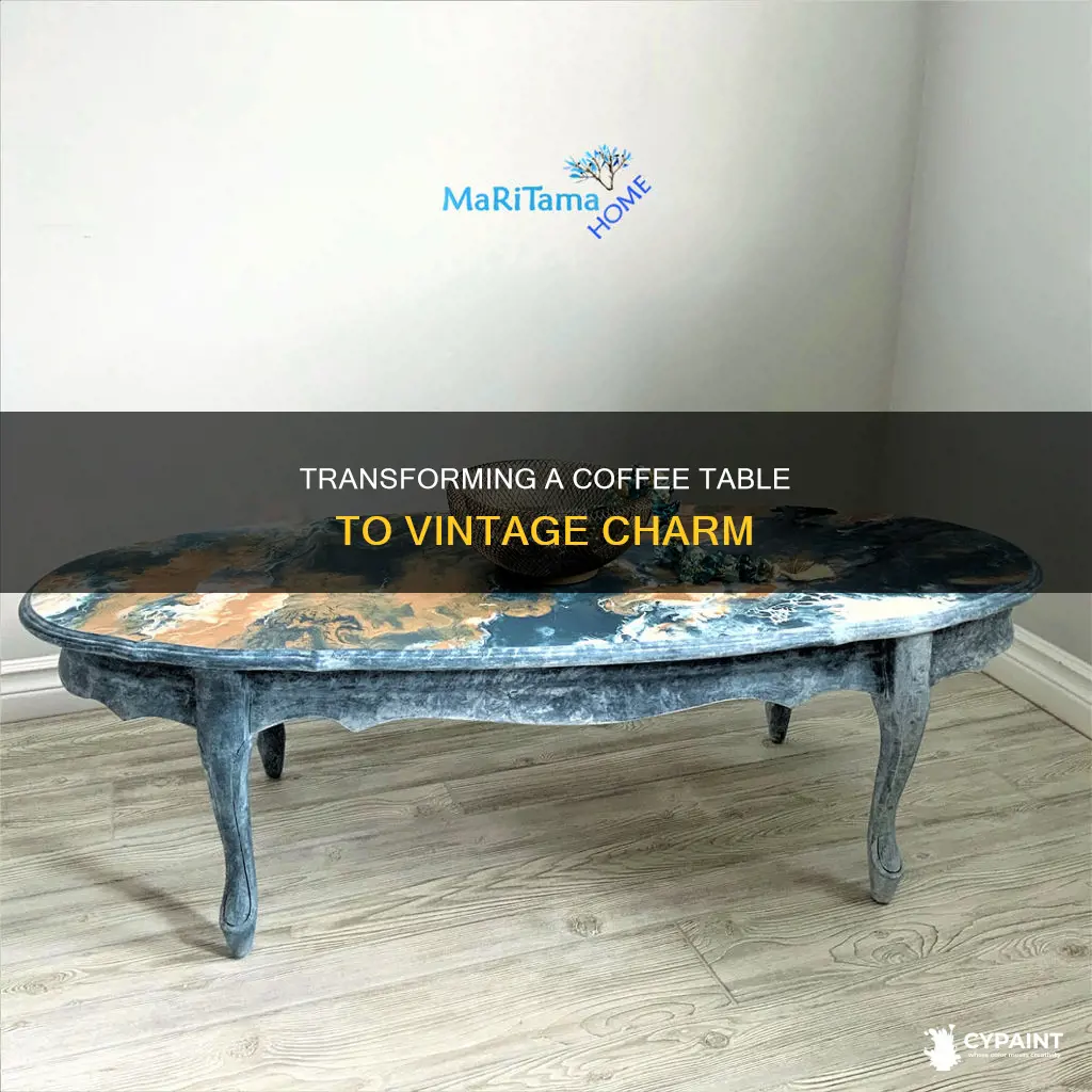 how to paint a coffee table to look vintage