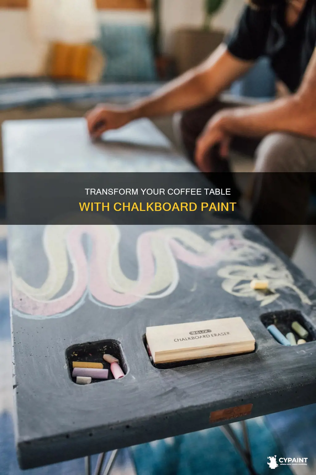 how to paint a coffee table with chalkboard paint