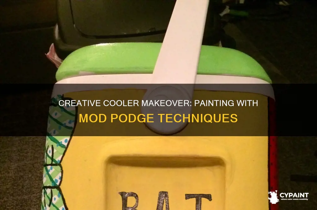 how to paint a cooler modge podge