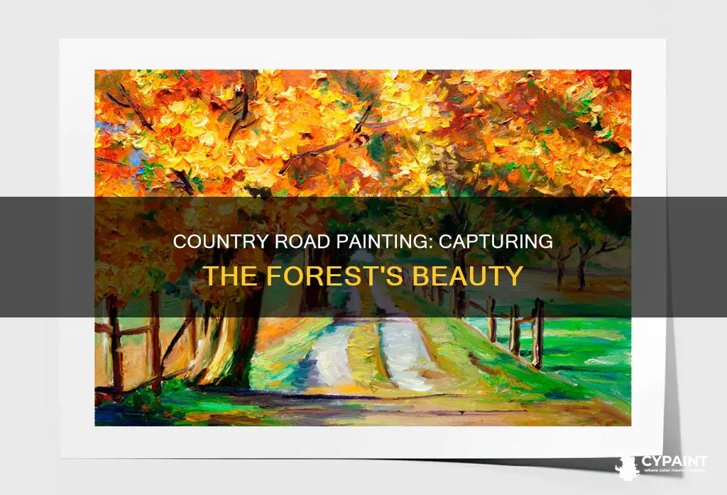 how to paint a country road in a forest
