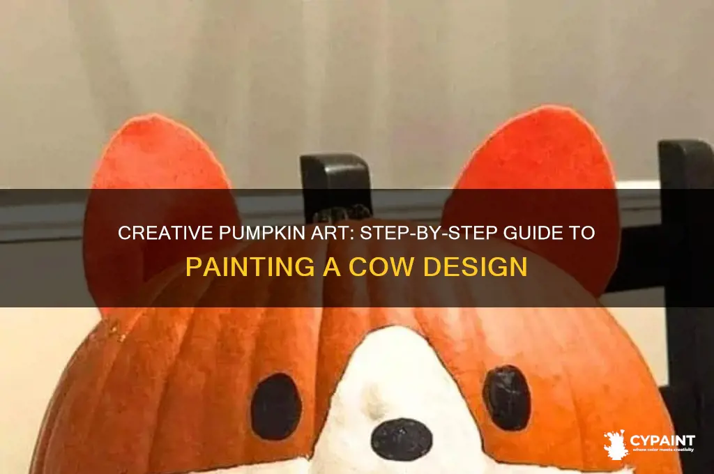 how to paint a cow on a pumpkin
