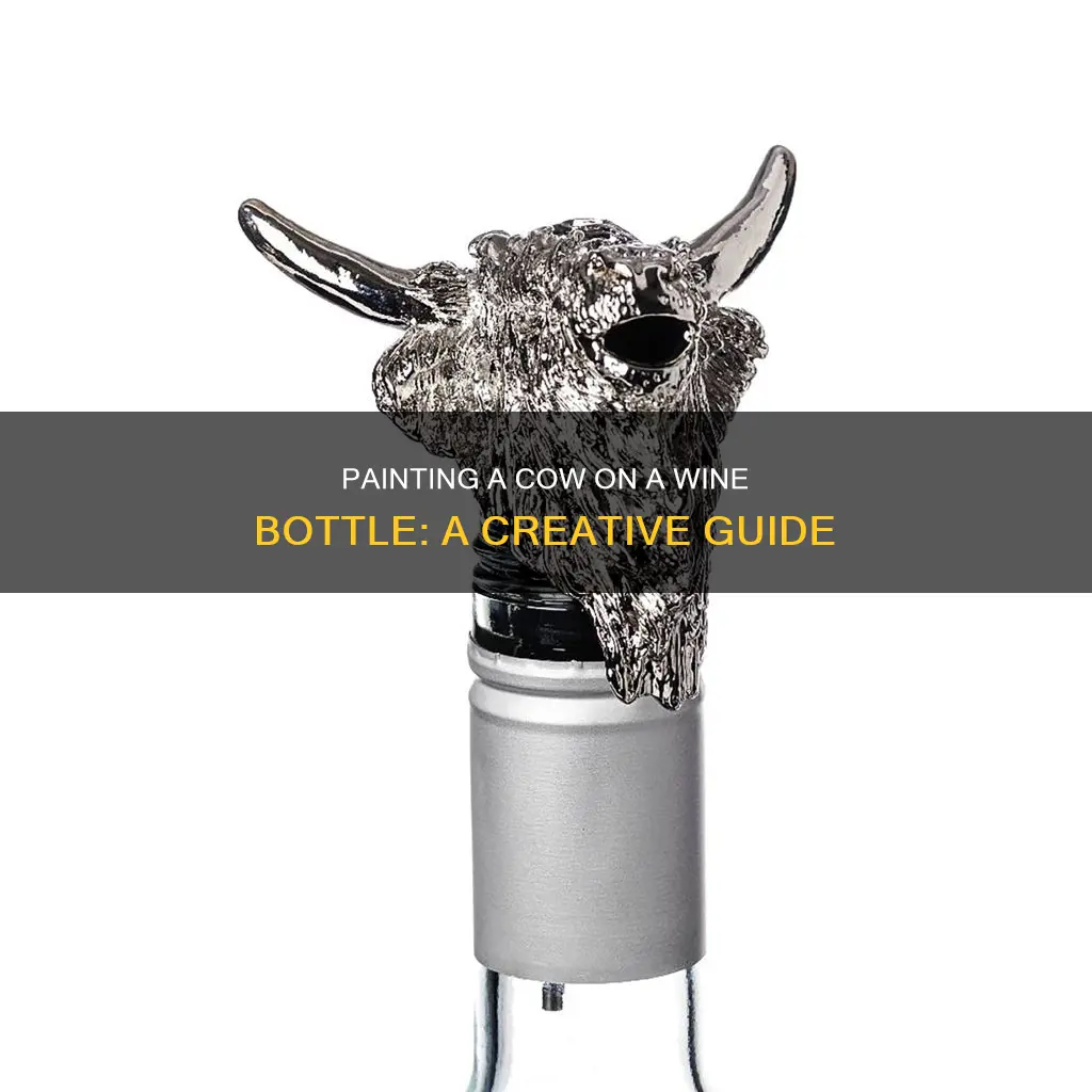 how to paint a cow on a wine bottle