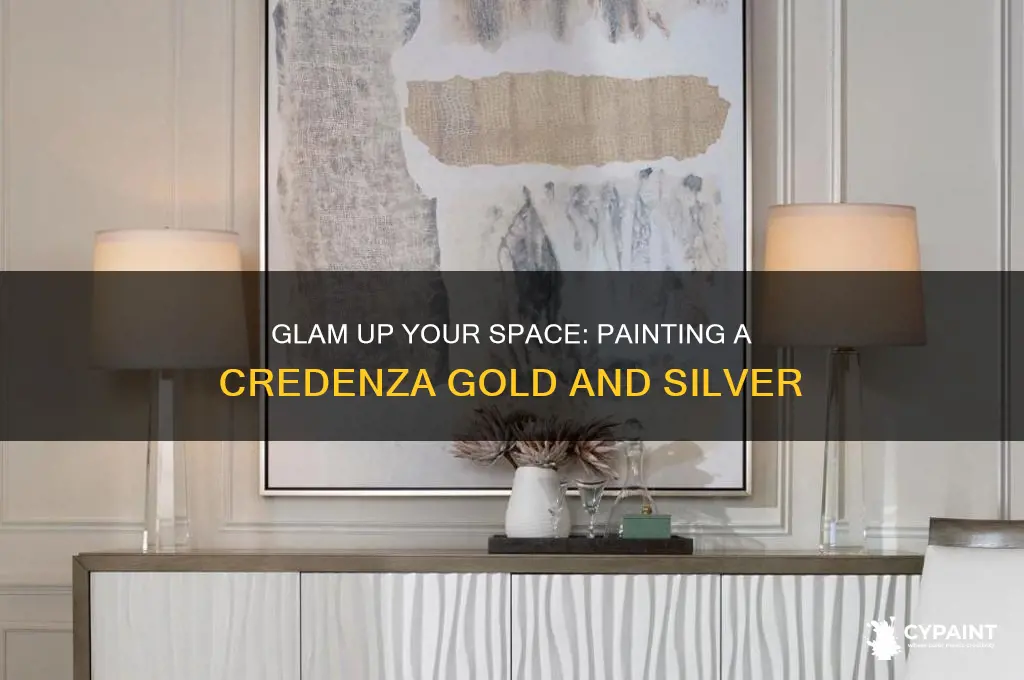 how to paint a credenza gold silver