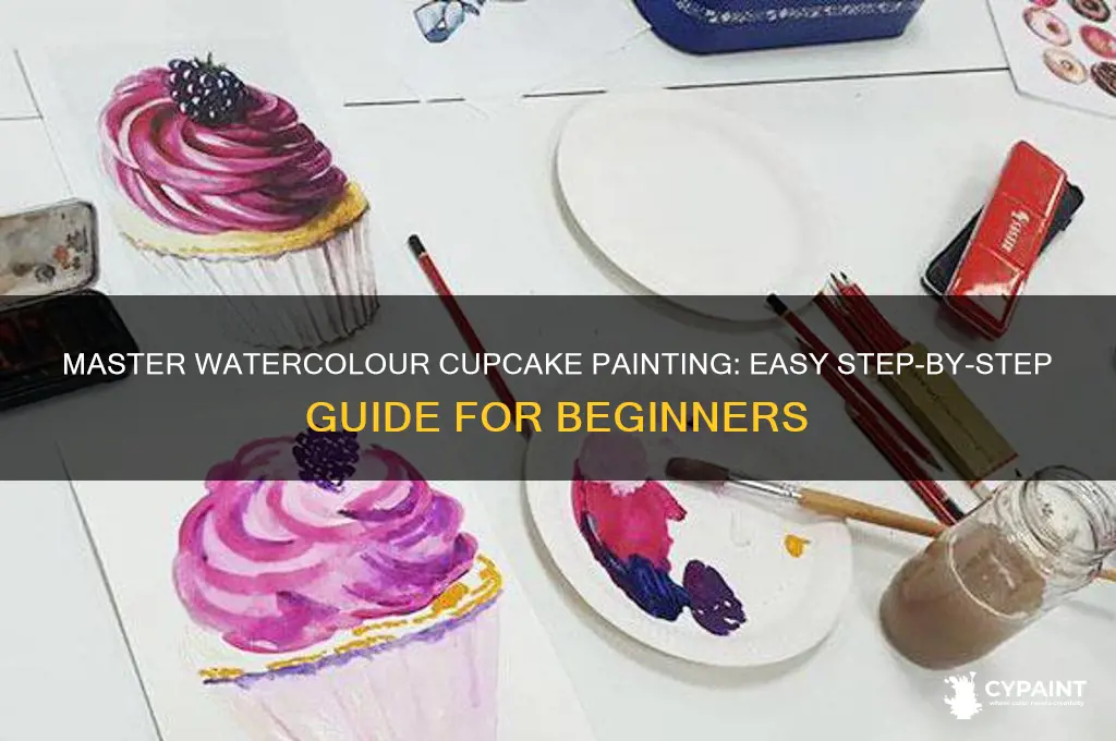 how to paint a cupcake in watercolour