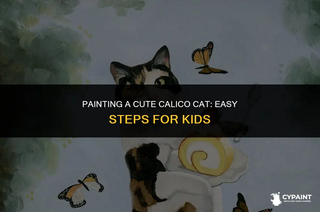 how to paint a cute easy for kids calico cat