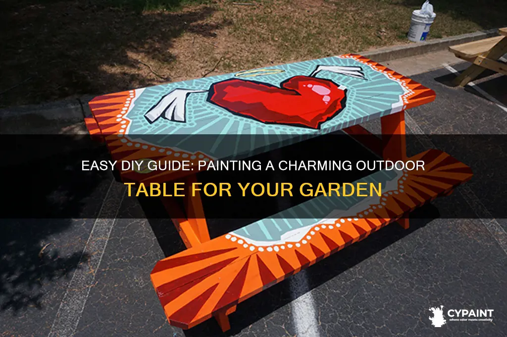 how to paint a cute little outdoor table
