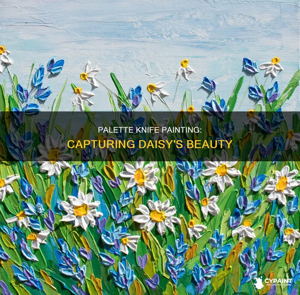 how to paint a daisy with a palette knife