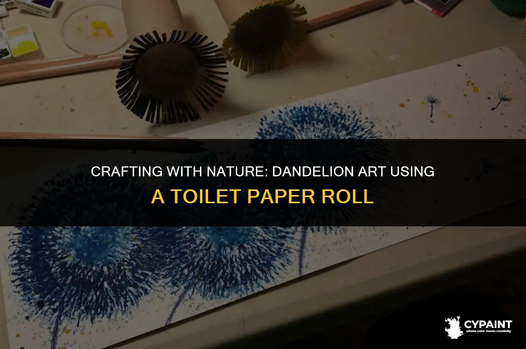 how to paint a dandelion with a toilet paper roll