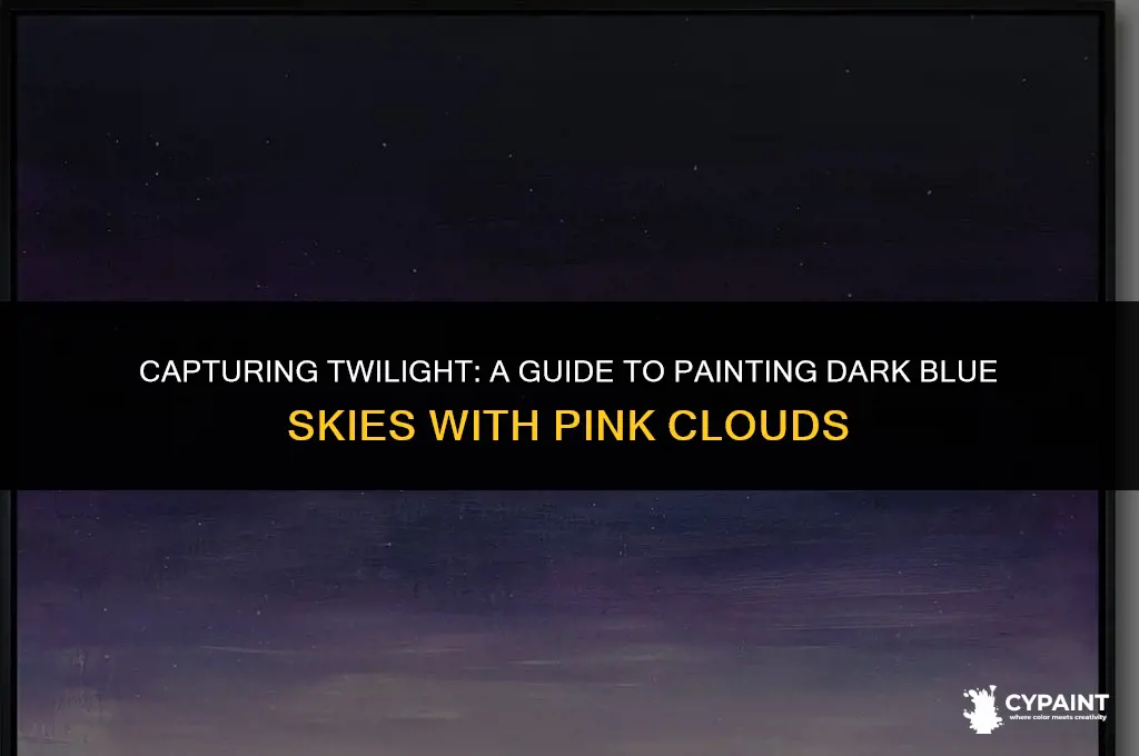 how to paint a dark blue sky with pink clouds