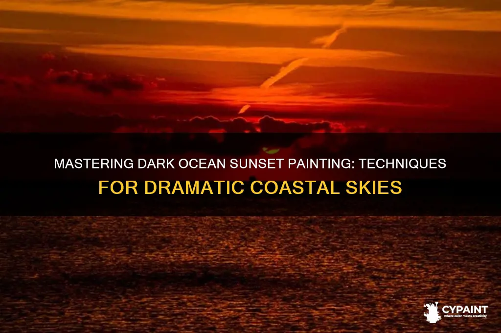 how to paint a dark ocean sunset