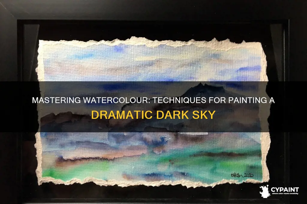 how to paint a dark sky in watercolour