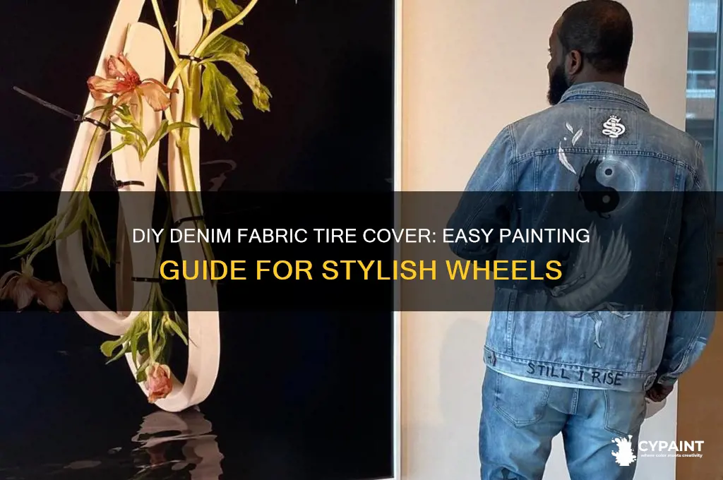 how to paint a denim fabric tire cover