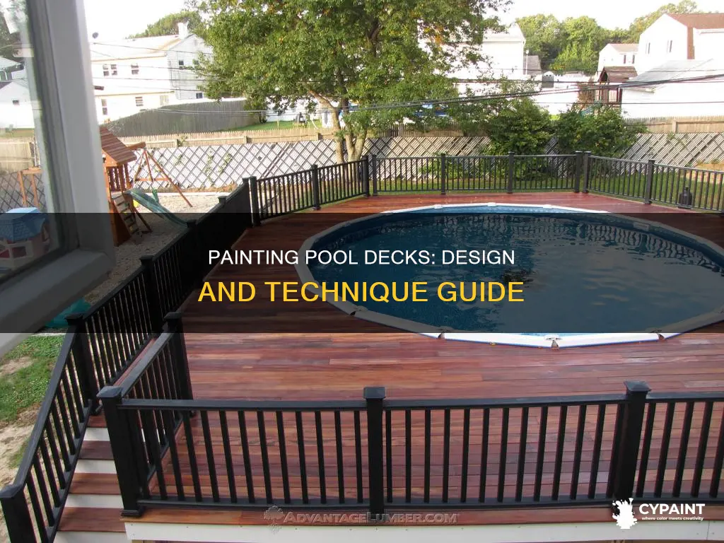 how to paint a design on a pool deck